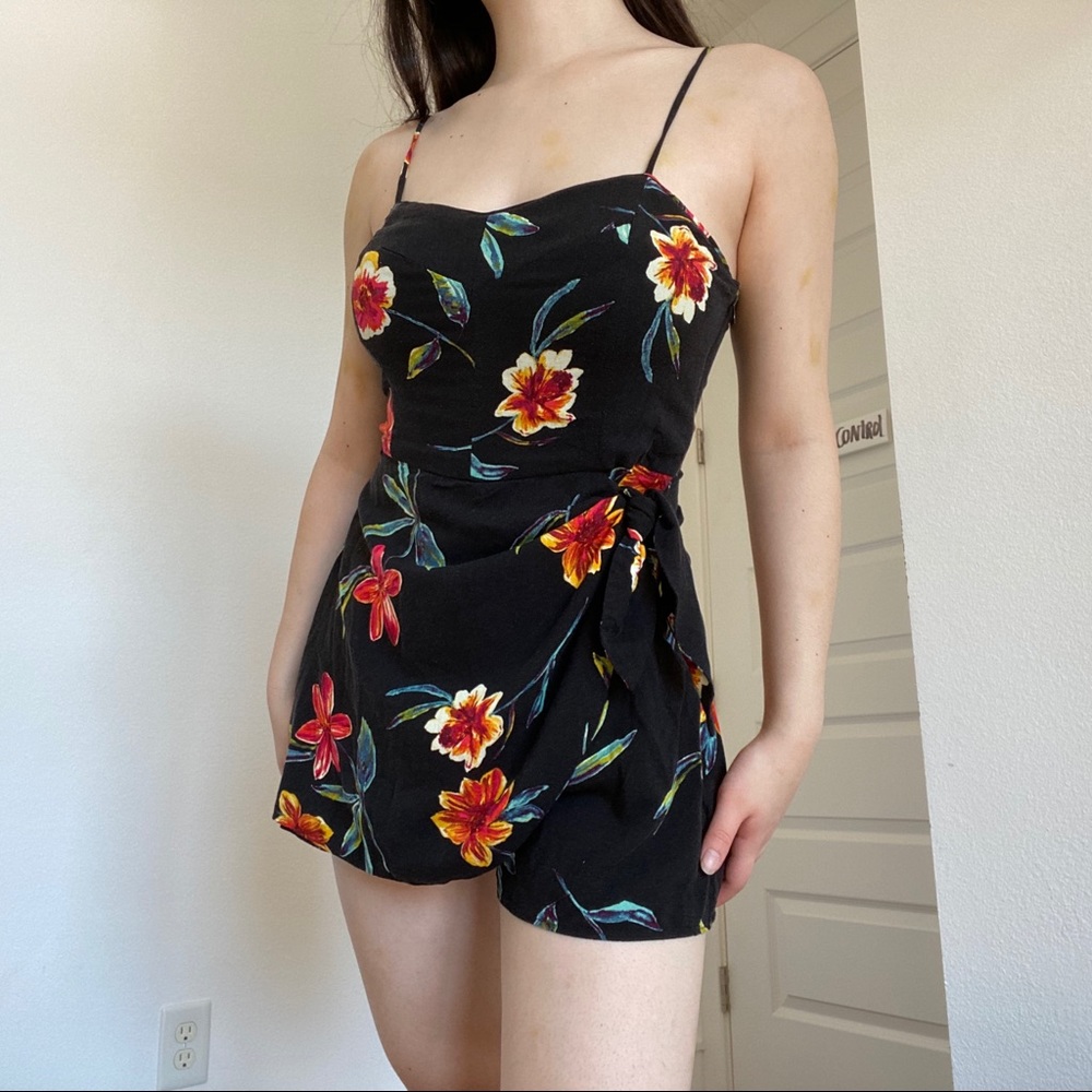 Floral black dress/romper